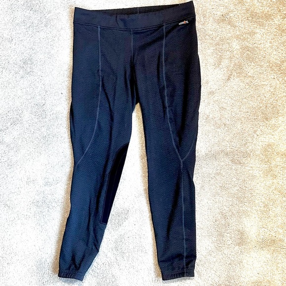 Kerrits Herringbone Riding Tights Breeches for Cool Weather. Black Ladies XL - Picture 1 of 7